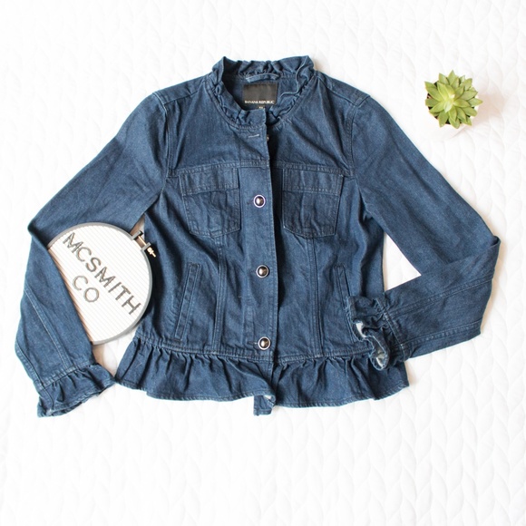 Banana Republic Jackets & Blazers - Banana Republic |  Ruffle Peplum Denim Jean Jacket